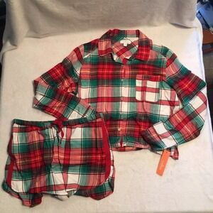 New womens Flannel plaid pajamas M